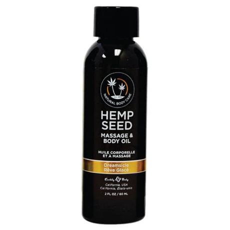 Hemp Seed Massage & Body Oil - Dreamsicle (Tangerine & Plum) Scented - 59 ml Bottle - LOTIONS & LUBES