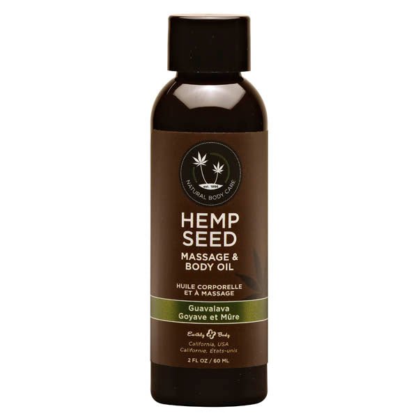 Hemp Seed Massage & Body Oil - Guavalava (Guava & Blackberry) Scented - 59 ml Bottle - LOTIONS & LUBES