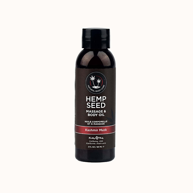 Hemp Seed Massage & Body Oil - Kashmir Musk (Brandy, Magnolia & Vanilla Musk) Scented - 59 ml - LOTIONS & LUBES
