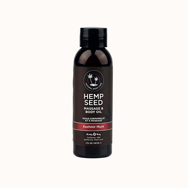 Hemp Seed Massage & Body Oil - Kashmir Musk (Brandy, Magnolia & Vanilla Musk) Scented - 59 ml - LOTIONS & LUBES