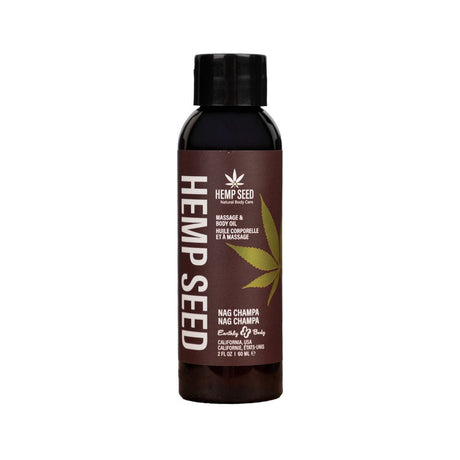 Hemp Seed Massage & Body Oil - Nag Champa (East Indian Incense) - LOTIONS & LUBES