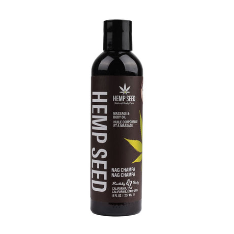 Hemp Seed Massage & Body Oil - Nag Champa (East Indian Incense) - LOTIONS & LUBES