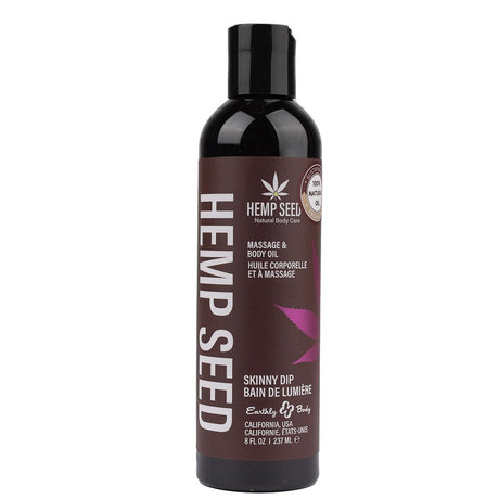 Hemp Seed Massage & Body Oil - Skinny Dip (Vanilla & Fairy Floss) Scented - 237 ml Bottle - LOTIONS & LUBES