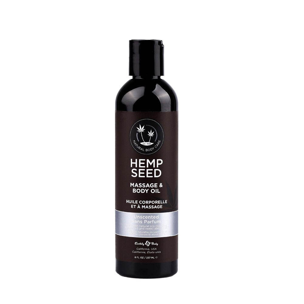 Hemp Seed Massage & Body Oil - Unscented - 237 ml Bottle - LOTIONS & LUBES