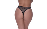 High Waist Micro Star Thong Black - Lingerie