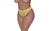 High Waist Micro Star Thong Lime - Lingerie
