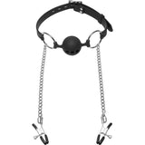 Hinder Breathable Silicone Ball Gag With Nipple Clamps - Naughty by Nature Adult Store