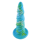 Hismith 10.12in Awl Shape Mixed Colors Silicone Dildo with Suction Cup - Sex Toys