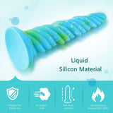 Hismith 10.12in Awl Shape Mixed Colors Silicone Dildo with Suction Cup - Sex Toys