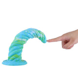 Hismith 10.12in Awl Shape Mixed Colors Silicone Dildo with Suction Cup - Sex Toys