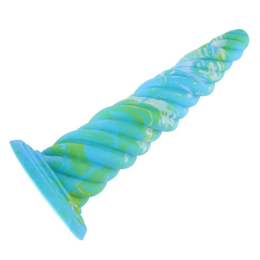 Hismith 10.12in Awl Shape Mixed Colors Silicone Dildo with Suction Cup - Sex Toys