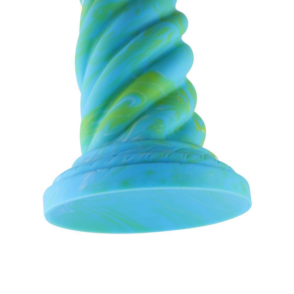 Hismith 10.12in Awl Shape Mixed Colors Silicone Dildo with Suction Cup - Sex Toys