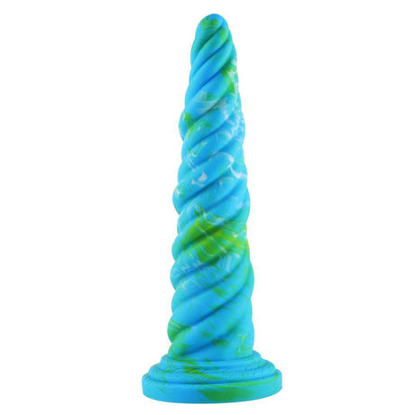 Hismith 10.12in Awl Shape Mixed Colors Silicone Dildo with Suction Cup - Sex Toys