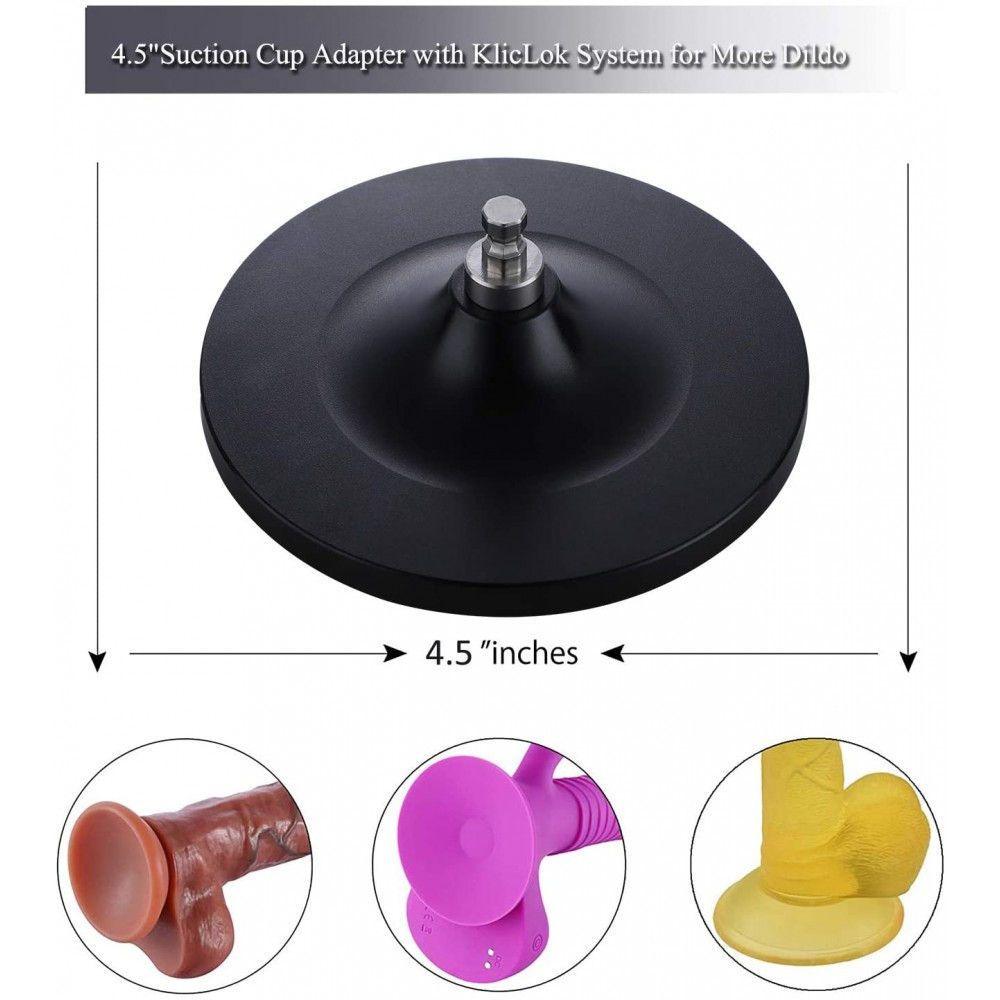 HiSmith - 4.5" Black Suction Cup Adaptor (KlicLok) - Sex Toys