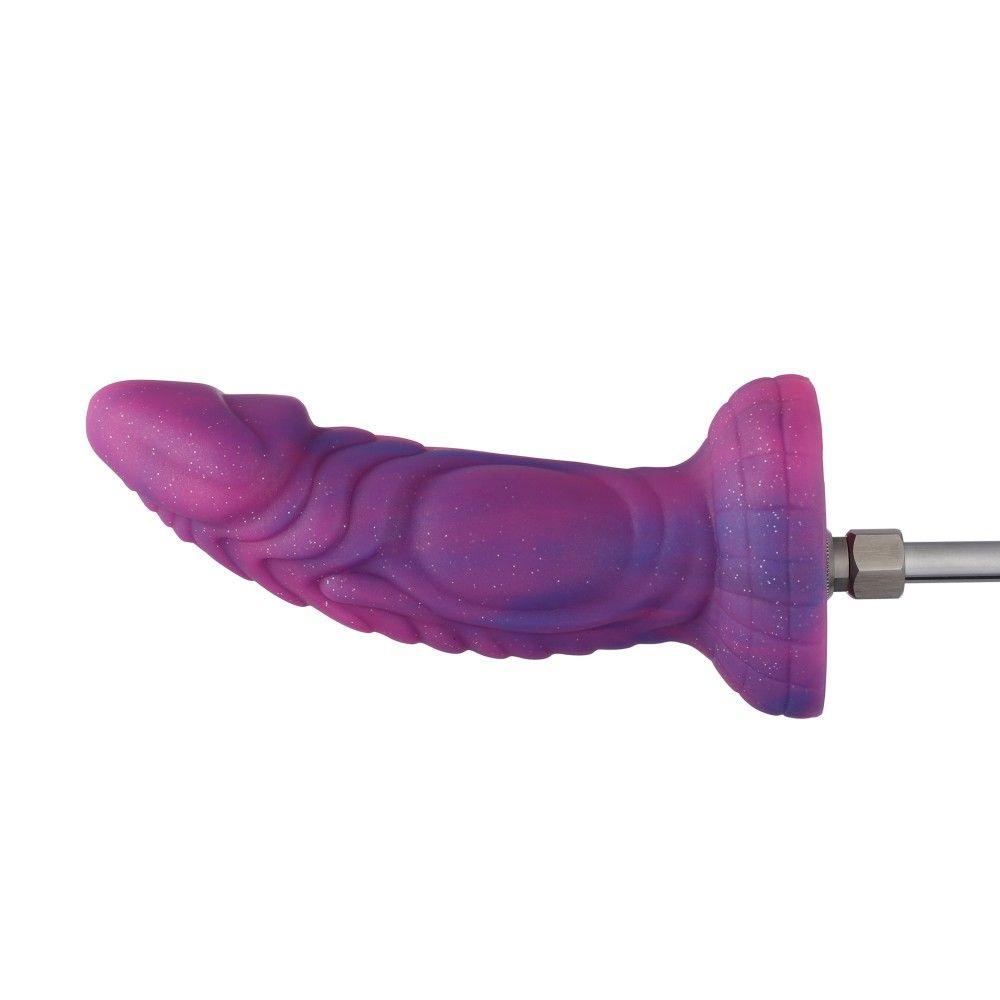 HiSmith - 8" Silicone Vibrating Pink and Purple Dildo (KlicLoK) - Sex Toys