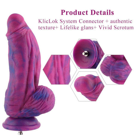 HiSmith - 9.5" Silicone Purple and Blue Monster Dildo (KlicLok) - Naughty by Nature Adult Store