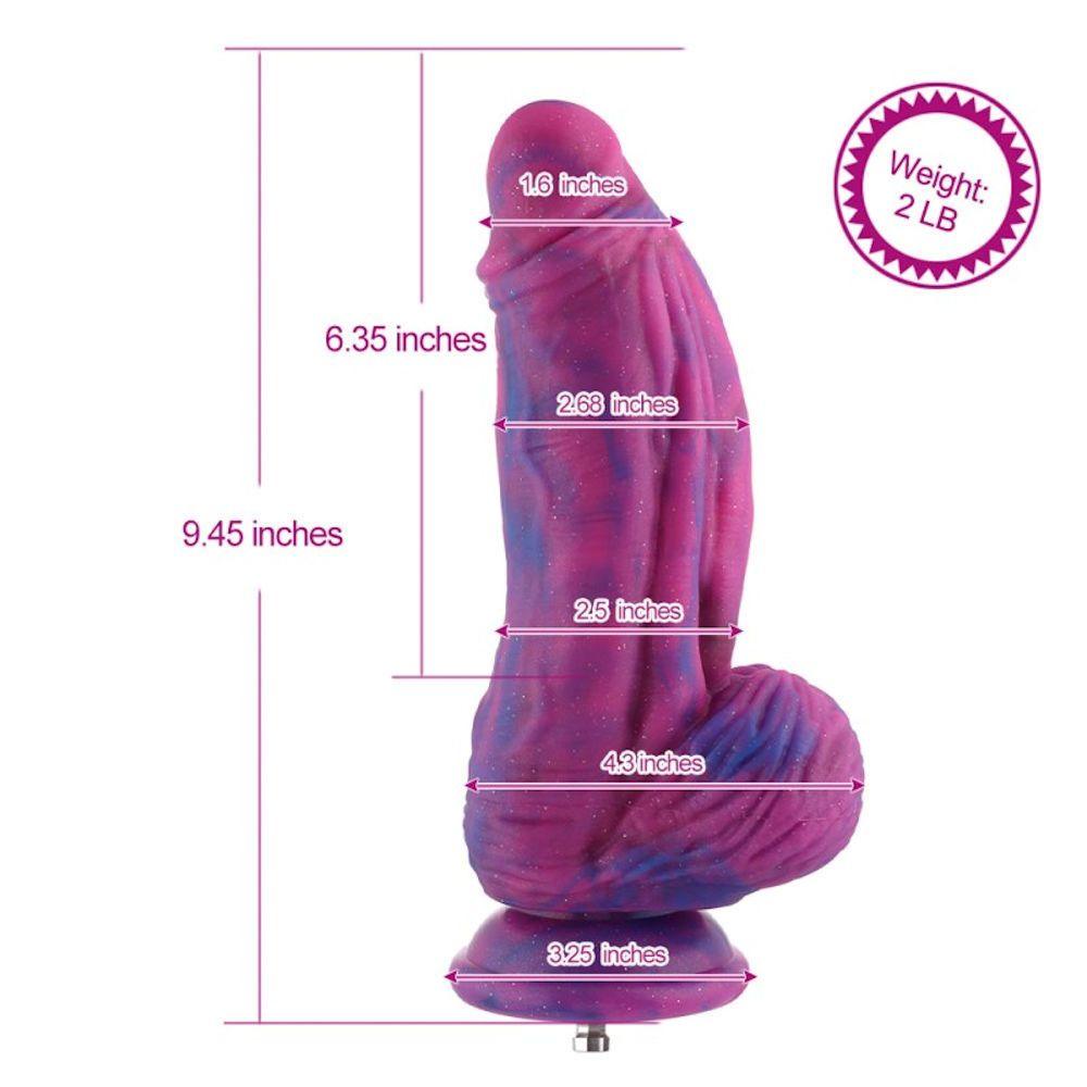 HiSmith - 9.5" Silicone Purple and Blue Monster Dildo (KlicLok) - Naughty by Nature Adult Store