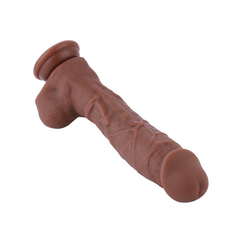 HiSmith - 9" Silicone Brown Dildo (KlicLok) - Sex Toys