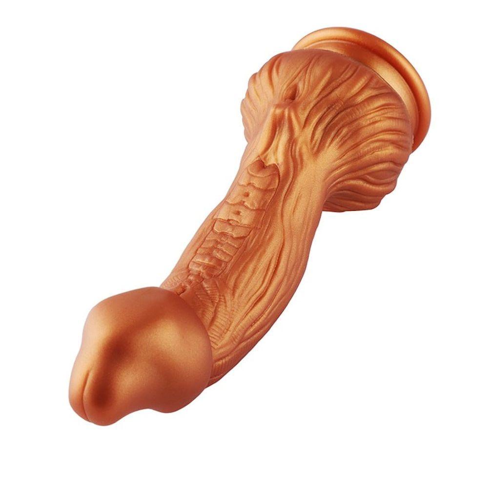 HiSmith - 9.45" Silicone Gold Monster Dildo (KlicLok) - Sex Toys