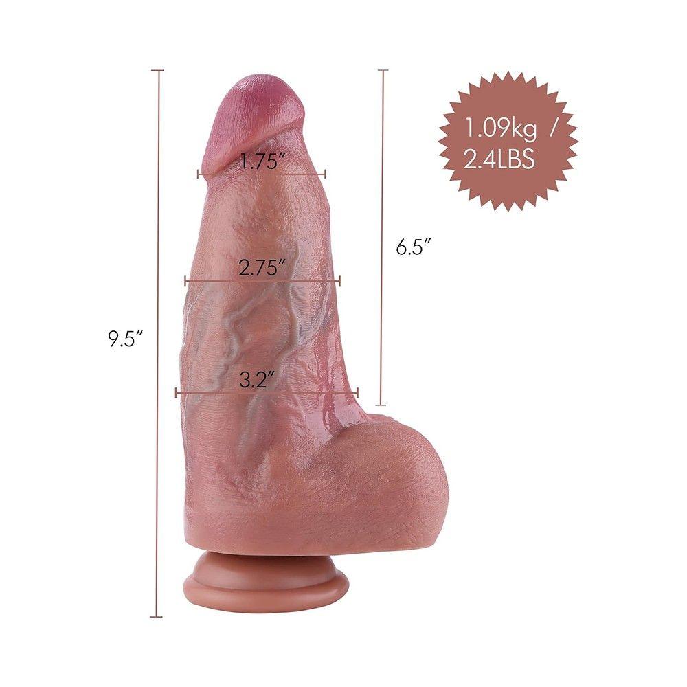 HiSmith - 9.5” Silicone Realistic Dual - Density Thick Dildo - MACHINES - PREMIUM