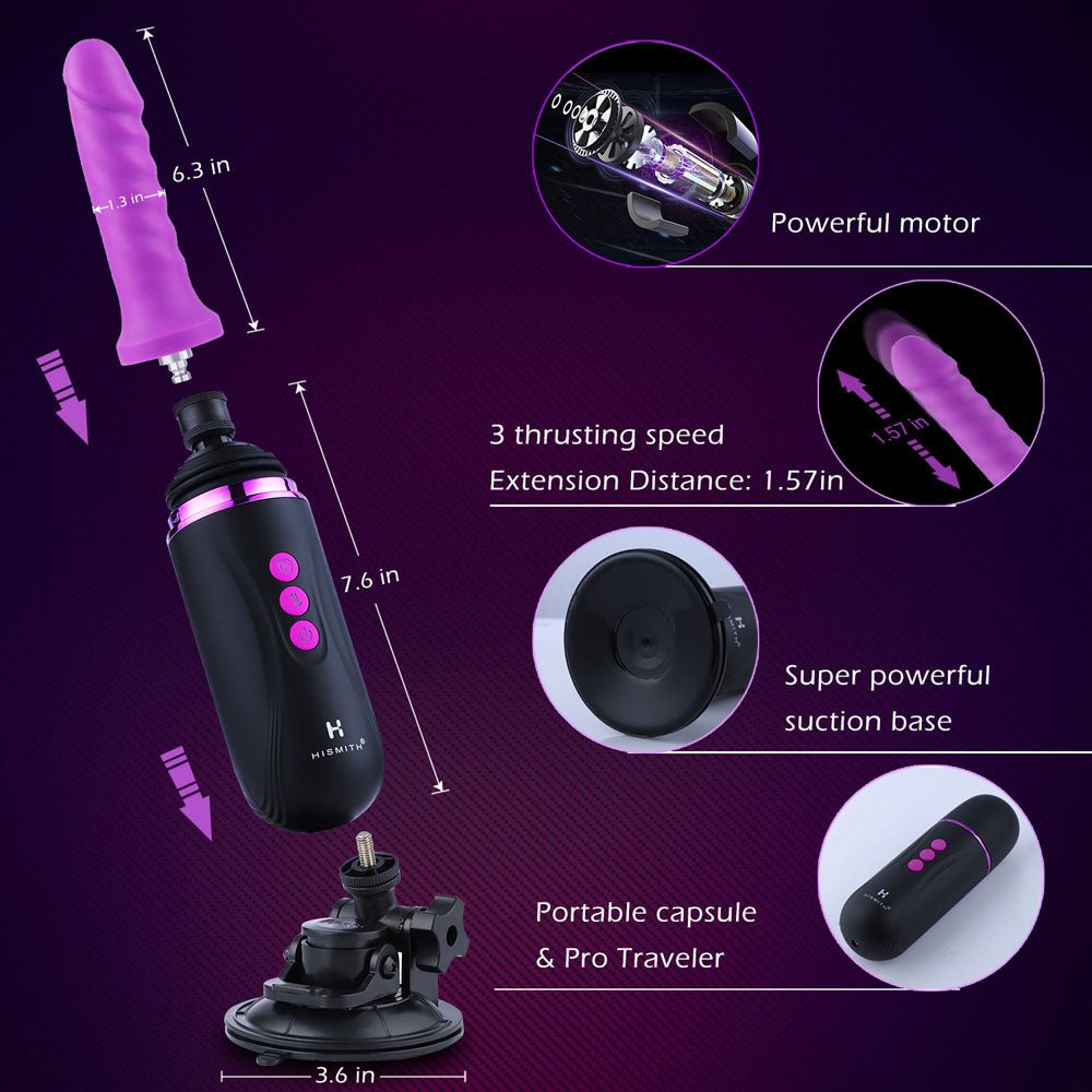 Hismith Capsule Rechargeable Portable Sex Machine With App Control - MACHINES-PREMIUM