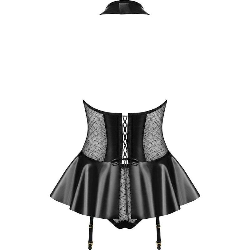 Hot Corset w Panties Black - Lingerie