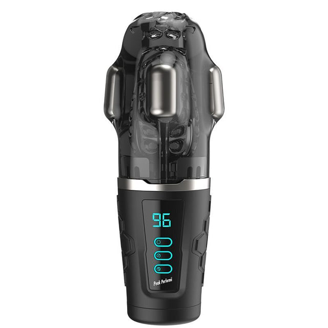 Hypershaker Automatic App Controlled LCD Masturbator Black - Adult Toys