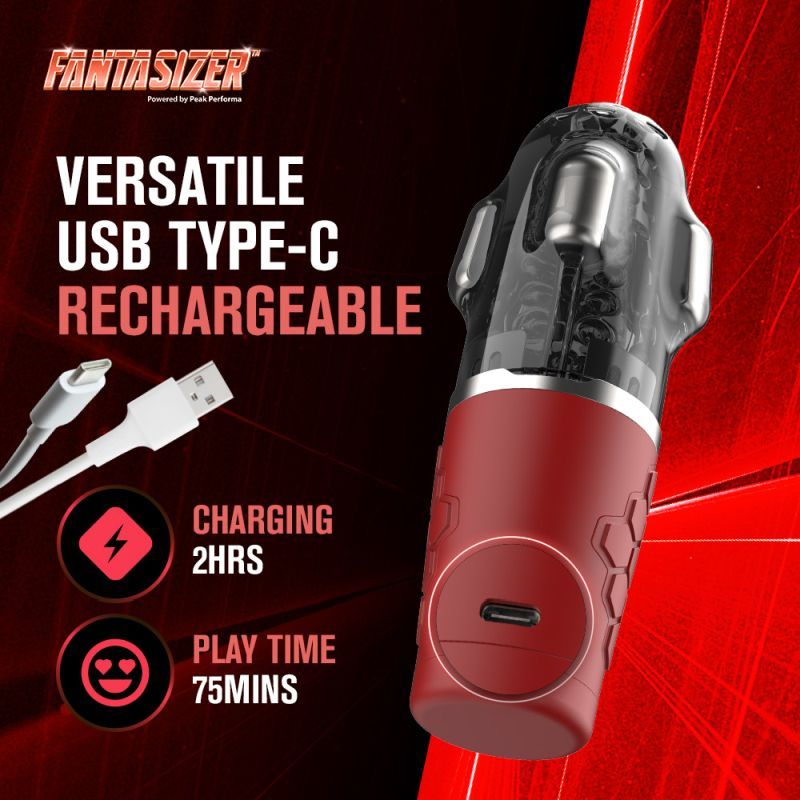 Hypershaker Automatic App Controlled LCD Masturbator Red - Adult Toys