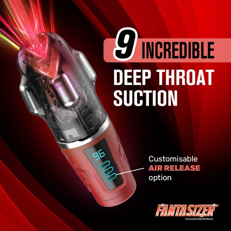 Hypershaker Automatic App Controlled LCD Masturbator Red - Adult Toys