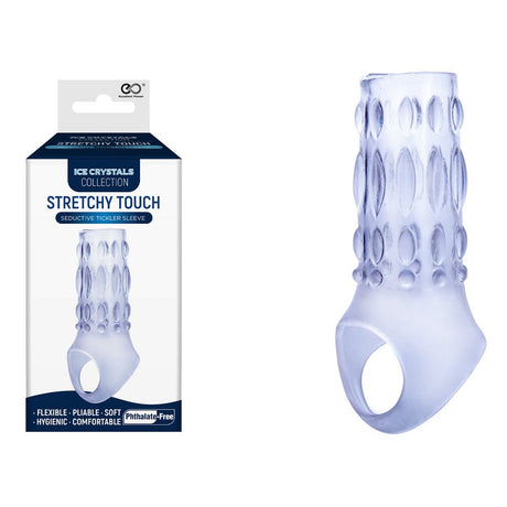 Ice Crystals Stretchy Touch Tickler Sleeve - Clear - SLEEVES