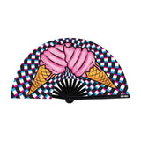 Ice Scream You Scream Blacklight Folding Fan - Lingerie