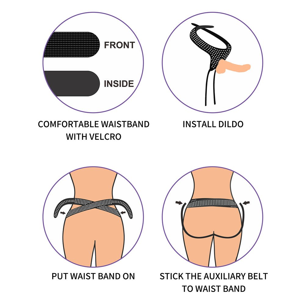 Ingen Easy Strap - On Harness - Black Adjustable (No Probe Included) - STRAP - ONS
