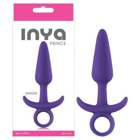 INYA Prince Purple 13 Cm Medium Butt Plug With Ring Pull - ANAL TOYS