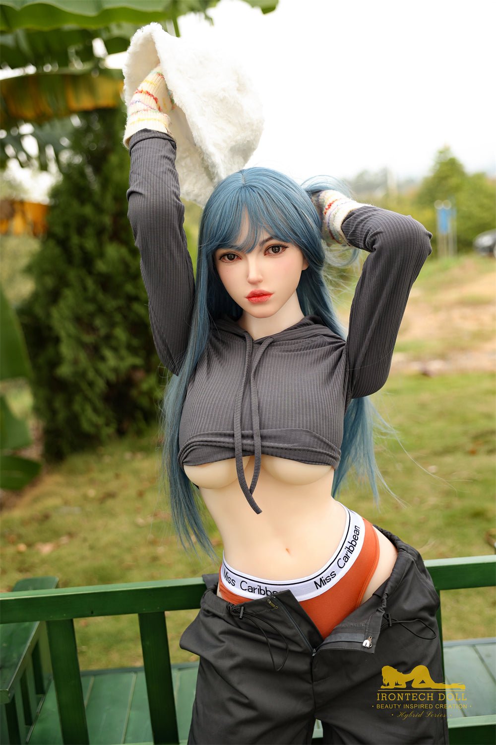 Irontech Blue Hair Sex Doll Joline 159cm S41 Plus Life Size TPE Body - Sex Doll