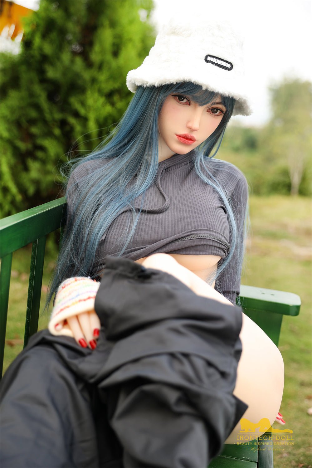 Irontech Blue Hair Sex Doll Joline 159cm S41 Plus Life Size TPE Body - Sex Doll