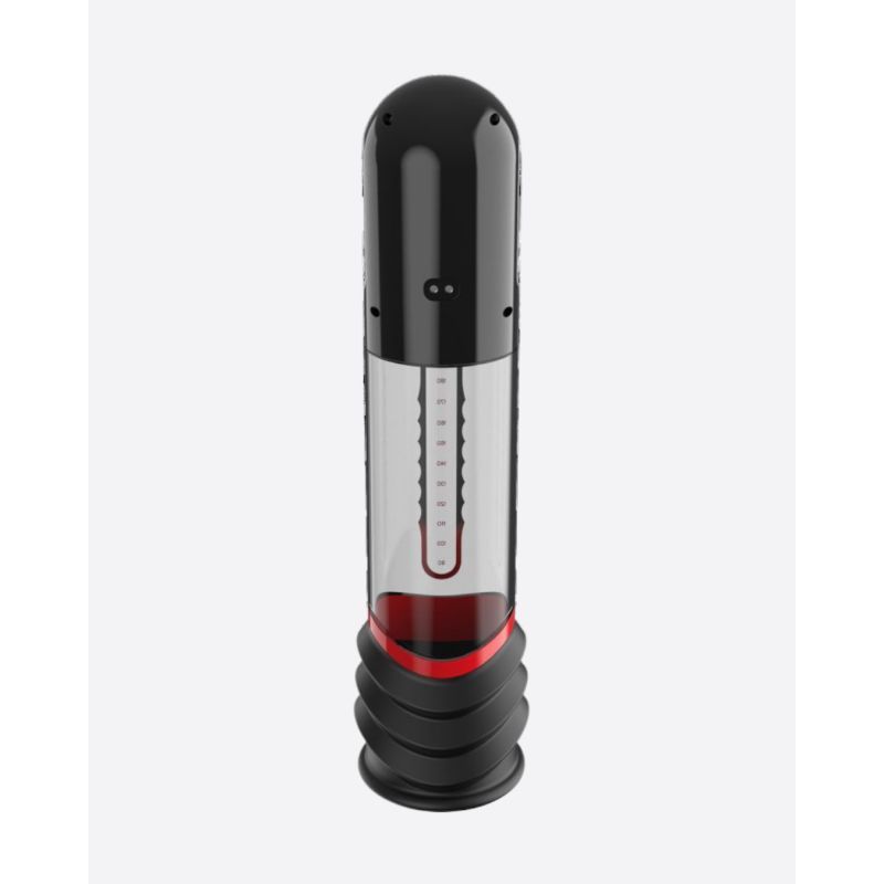 ISP90 Curve Infrared Automatic LCD Penis Pump Red - Adult Toys