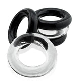 Jacker Stack 5 Pc Strong Cock Ring Clear Black - Adult Toys