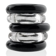 Jacker Stack 5 Pc Strong Cock Ring Clear Black - Adult Toys