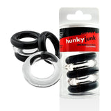 Jacker Stack 5 Pc Strong Cock Ring Clear Black - Adult Toys