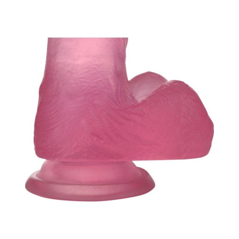 Jelly Studs 6in Crystal Dildo Small Pink - Adult Toys