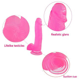 Jelly Studs 8in Crystal Dildo Large Pink - Adult Toys