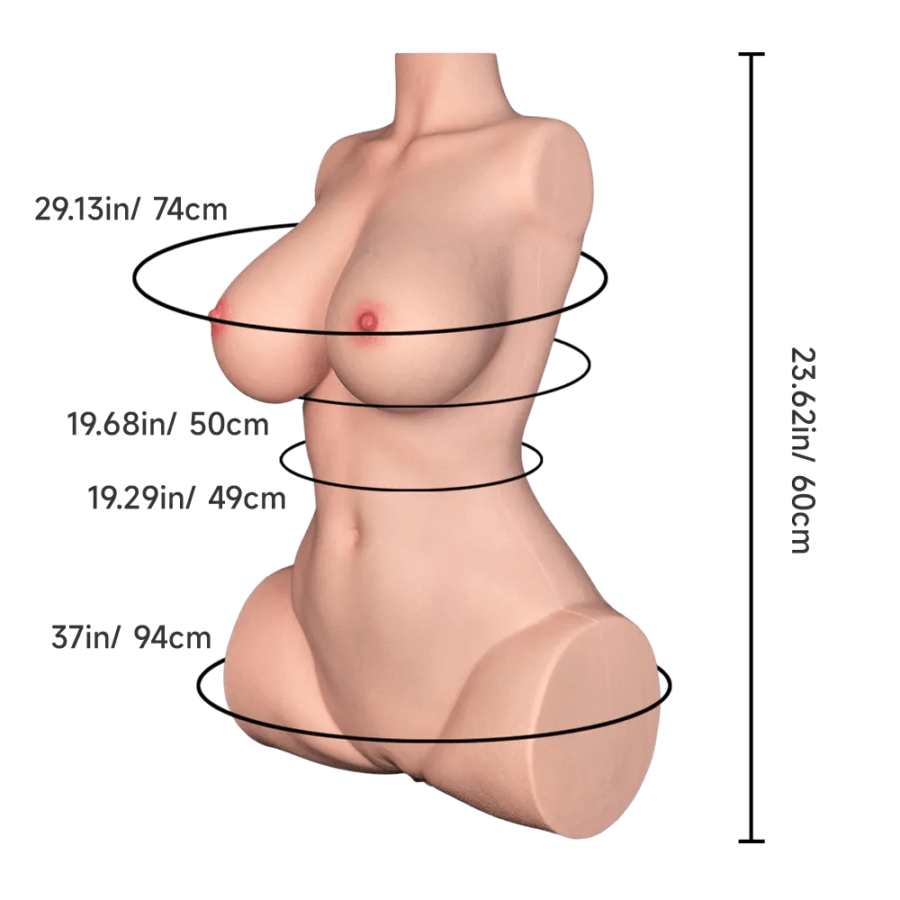 Jessica Lightweight Silicone Sex Doll Torso with Big Boobs and Butt - Sex Doll
