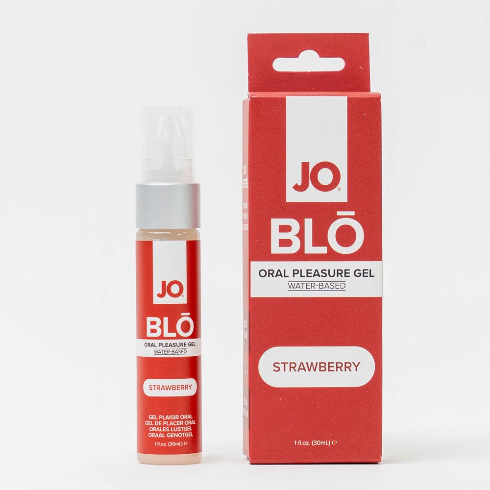 JO Blo Strawberry Flavoured Oral Pleasure Gel 30ml Bottle - LOTIONS & LUBES