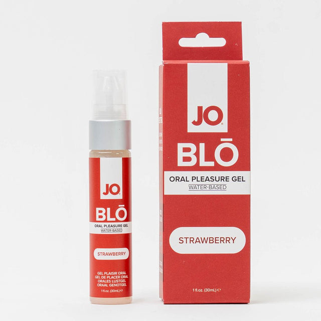JO Blo Strawberry Flavoured Oral Pleasure Gel 30ml Bottle - LOTIONS & LUBES