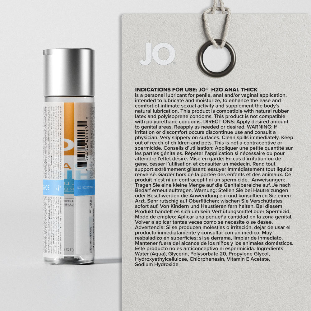 JO H2O Anal Thick Lube 120ml Water Based - LOTIONS & LUBES