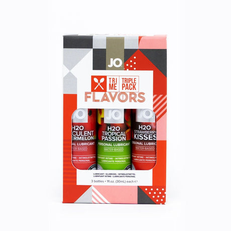 JO Tri Me Flavoured Lubes Gift Set 3 Pack Strawberry Watermelon Tropic Passion - LOTIONS & LUBES