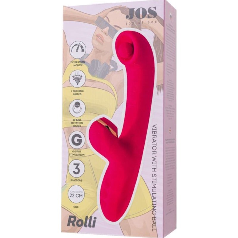 JOS Rolli Stimulating Ball Vibrator with Vaccuum Clitoral Stimulator - Adult Toys