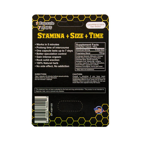 Killer Bee Men's Libido Stamina Supplement For Enduring Performance - HEALTH CARE