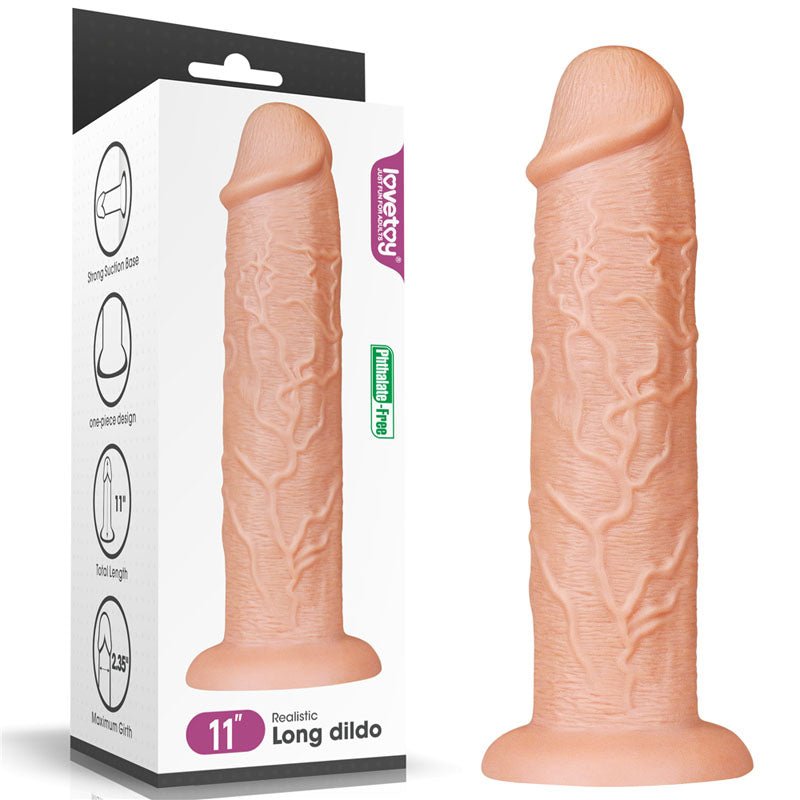 King Size 11'' Realistic Dildo - Flesh 28 cm Dong - DONGS