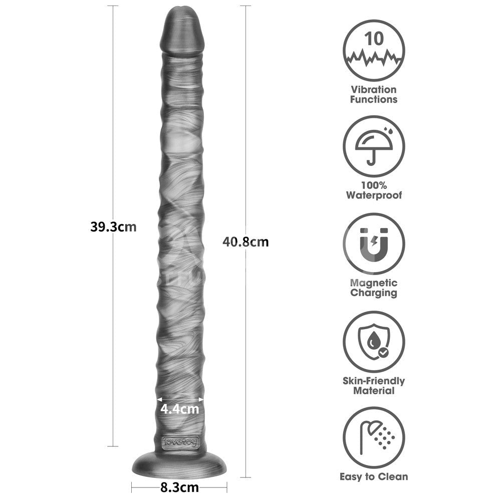 King Sized Vibrax Slider - (16'') USB Rechargeable Vibrating Dildo - DONGS